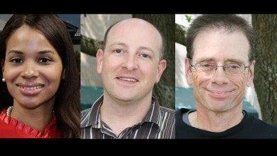 从左, 汤姆·哈格蒂, 杰夫斯, 安娜·玛丽亚·桑切斯, 是波尔克州通讯和公共事务办公室的新员工吗.